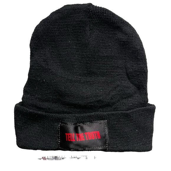 Tell The Truth Beanie Hat Red Logo Black As Seen On Selling Sunset Knit NWOT - Picture 3 of 4